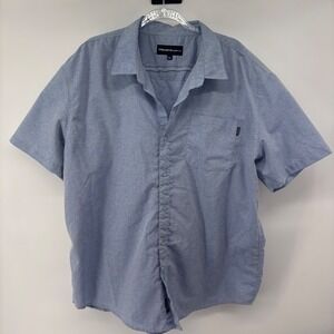 Molokai Surf Co. Mens Shirt 2XL Blue Short‎ Sleeve Button Up Pocket